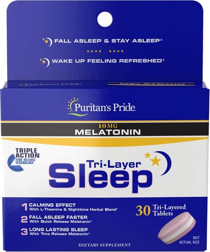 [BRSWYGARBMPG2DL2] Puritan's Pride Tri-Layered Sleep Tablets, 30 Count