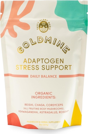 [BRSROFD7OUBQGDL2] Goldmine Adaptogens Superfoods | Reishi Organic Mushroom Powder | Adaptogen Stress Support & Daily Balance Blend (227 Grams, Pouch)
