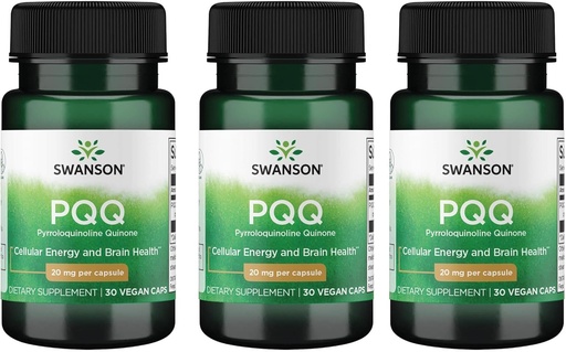 [BRSWGFD3BYFAKHL5] Swanson pqq Pyroloquinoline QuinNo 20 mg 30 veg Caps (3 แพค)
