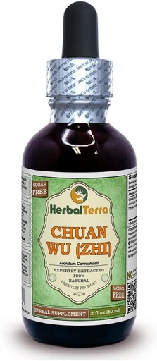[BRSWGHYRAEMGAAAZ] Chuan Wu (Zhi) (Aconitum carmichaelii) Glycerite, Dried listas preparadas Extracto líquido libre de alcohol (Marca: HerbalTerra, Proudly Made in USA) 2 fl.oz (60 ml)