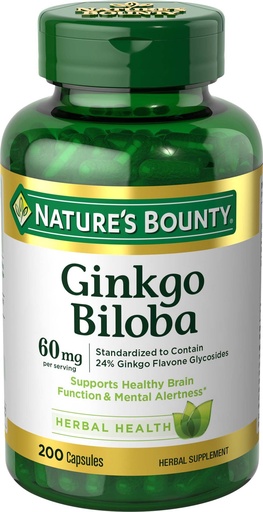 [BRSWIYYCDIDGEFLI] Nature's Bounty Ginkgo Biloba Capsule 60 Mg, 200 Count