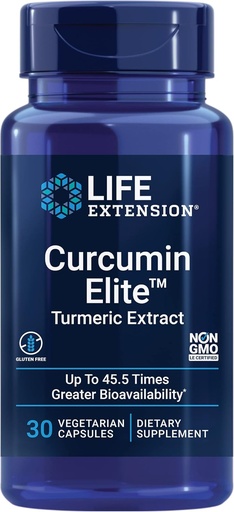 [BRSWGCYKDIIQMFD4] Life Extension Curcumin Elite™ Turmeric Extract, 500 mg, curcuminoids, turmerones, Fenugreek, Inflammation Health Support, Heart & Immune Support, Gluten-Free, Non-GMO, Vegetarian, 30 Capsules