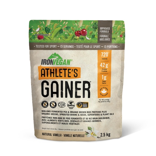 [BRSWG2Q2DIJWMHY7] Ironvegan Gainer Vanilla Protein Powder, 2500 GR
