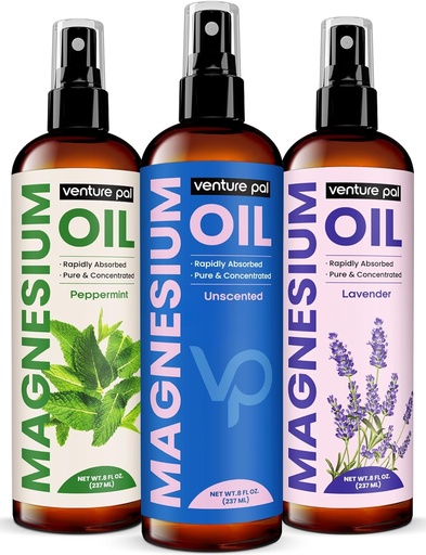 [BRSRAZYYBUHW2CY2] Venture Pal 100% Pure Magnesium Oil Spray with Lavender, Fast Absorption, Less Sting, Ultra-Soothing for Sleep & Muscle Relaxation, Seven (Big 8 oz) Minerals