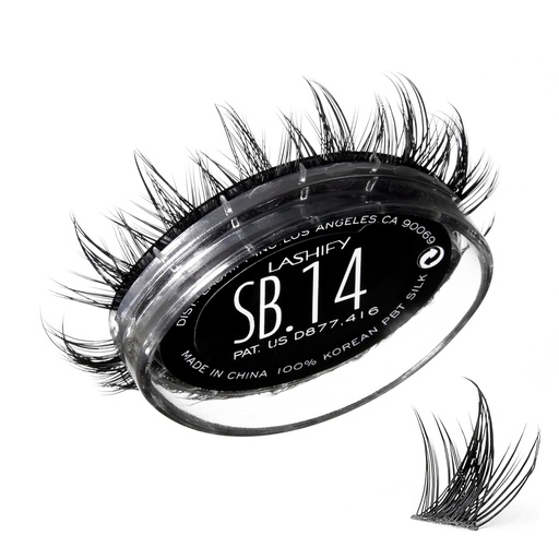 [BRSROYIDA55BMADV] Lashify Star Burst 14mm Gossamer DIY Eyelash Extensiones Rellenar, El Ultimate Multi-Length Layered Lash, Negro, Easy False Lashes