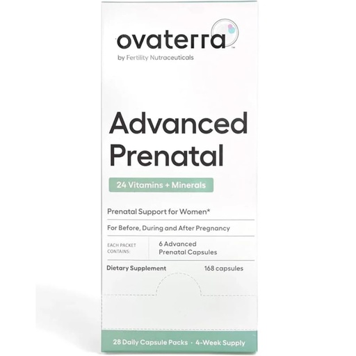 [BRSW2GLRCEDWM235] Ovaterra Advanced Prenatal Vitamins for Women with 550mg Choline, Methylfolate, Chelated Iron & 24 Nutrients 168 Capsules - 28 Day Supply
