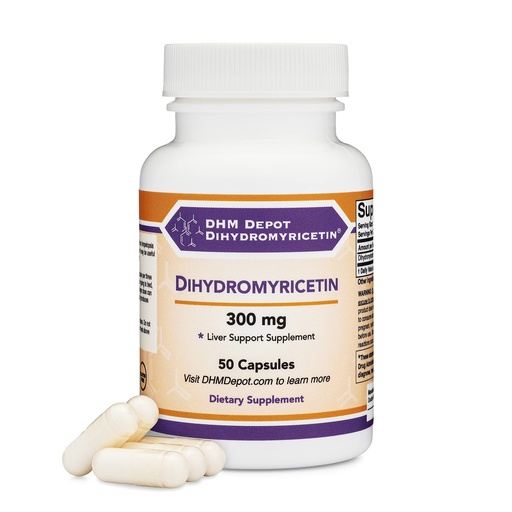 [BRSWGZD6BV6WAYL4] Dihydromyricetin (DHM) 50 Capsules, 300mg, Liver Support Supplement (Third Party Tested)(DHM Depot) Non GMO, Gluten Free (Liver Cleanse Detox & Repair) by Double Wood