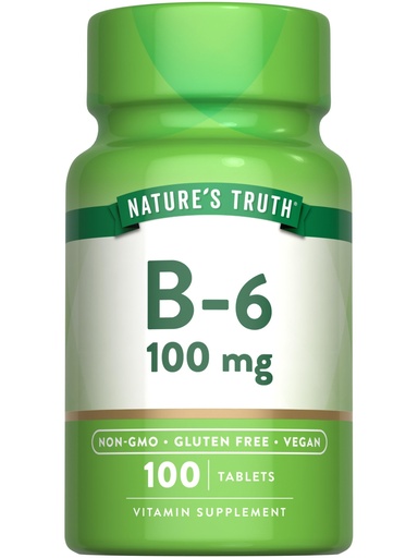 [BRSWICT4DEBBO3DG] Nature's Truth B6 Vitamin | 100mg | 100 Tablets | Vegan, Non-GMO & Gluten Free Supplement