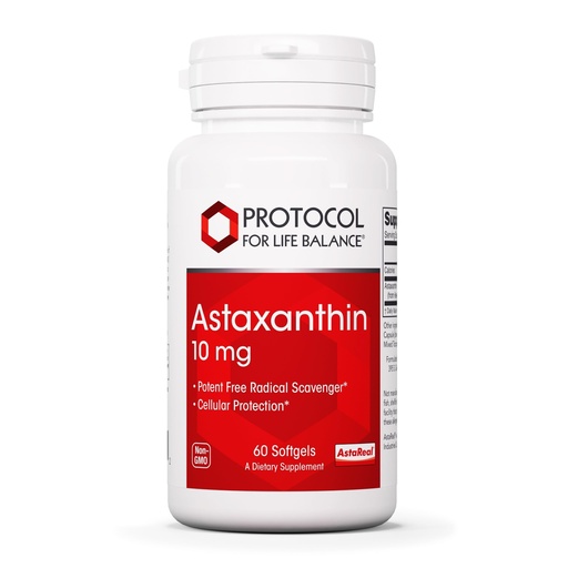[BRSWI2T2CYORSDLC] PROTOCOL FOR LIFE BALANCE Astaxanthin 10mg Softgels - Supports Cellular Health* - Carotenoid Astaxanthin Supplements - Non-GMO & Dairy Free - 60 Softgels