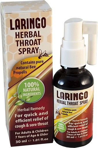 [BRSWYCAFOYGWE3Y6] Laringo Throat Spray - Περιέχει Pure 99% Raw Bee Propolis Extract - 100% Φυσικό λαρύγγι Remedy για ενήλικες και παιδιά - Χωρίς γλουτένη, Γρήγορη ανακούφιση. Κοσέρ - 1 FL Οζ