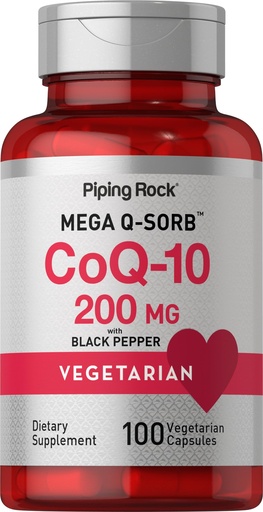 [BRSROBQCCEOWK2DH] Piping Rock CoQ10 200mg Capsules | 100 Pills | with Black Pepper Extract | Coenzyme Q10 Supplement for Women and Men | Vegetarian, Non-GMO, Gluten Free