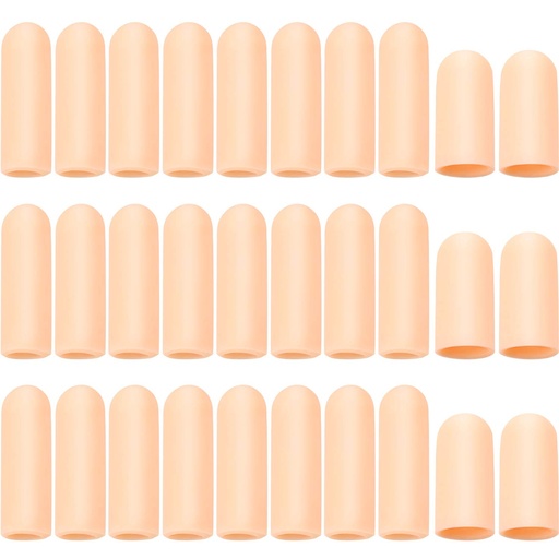 [BRSWYZA2DMMQ22D4] Frienda 30 Pieces Gel Finger Protector Cots Silicone Cover Cap Sleeves for Finger Cracking Trigger Support(Apricot)