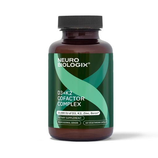 [BRSWGZ37BZYQ4YD6] Neurobiologix Vitamin D3 + K2 Cofactor Complex, High Potency 10,000 IU Vitamin D3 K2 MK-7 Zinc & Boron, Bone Strength, Cardiovascular Sup, 60 Capsules