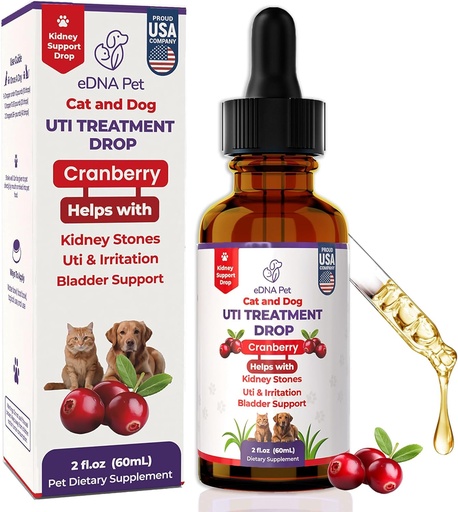 [BRSROBARCJ7GCGTK] Dog UTI Treatment | Urinary Tract Infection Drops for Cats & Dogs | Cat UTI Remedy | Cranberry Supplement | Kidney Health Support, 2 Fl.Oz