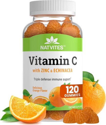 [BRSWGFI7CJ4A23IV] Vitamín C a zinok Gummy pre dospelých s Echinacea a ruže Hips 