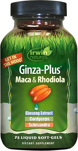 [BRSWIYYLOQCQYFI3] Irwin Naturals Ginza Plus Endurance, 에너지, 균형 규정식 보충교재 액체 젤 모자, 75-Count 병