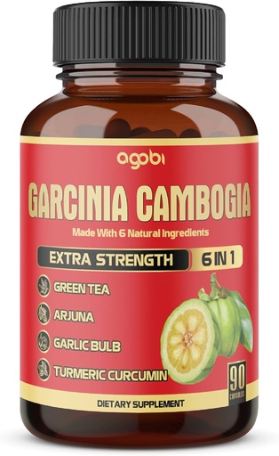 [BRSWYH37AADQ2AD3] Pure Garcinia Cambogia Capsules - 6in1 con Té Verde, Arjuna, Bulbo de Ajo, Turmeric &amp; Pepper Negro - 90 Condes