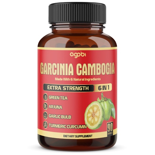 [BRSWYH37AADQ2AD3] Pure Garcinia Cambogia Capsules - 6in1 with Green Tea, Arjuna, Garlic Bulb, Turmeric & Black Pepper - 90 Counts