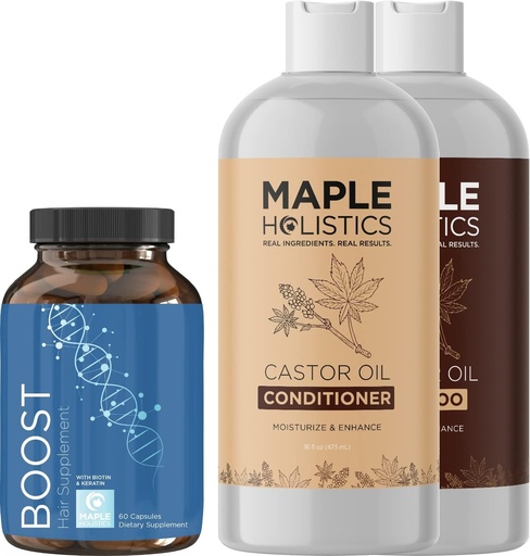 [BRSRMGQBCB6BYHL6] Volumizing Shampoo and Conditioner Set with Biotin for Hair Growth - For Women and Men