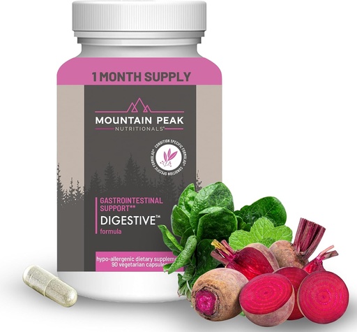 [BRSRMHQEB4BAYE35] Mountain Peak Nutritionals Digestive Enzymes & Probiotics for Gut Health & Bloating Relief - Advanced Digestion Supplement w/ 12-Strain Probiotic Blend & Betaine HCl (90 Vegetarian Capsules)