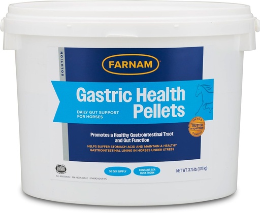 [BRSRAGD2BUHBEELK] Pellets de salud gástrica de Farnam, suplemento diario de Gut y salud digestiva para caballos ayuda a mantener una función de tracto gastrointestinal saludable y de goma