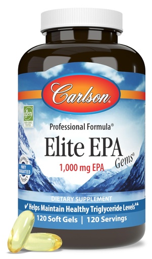 [BRSWECQ2A5YWOCLO] Carlson - Elite EPA Gems, 1000 mg EPA Fish Oil, Wild-Caught, Norwegian Fish Oil, Sustainably Sourced, Helps Maintain Healthy Triglyceride Levels, 120 Softgels