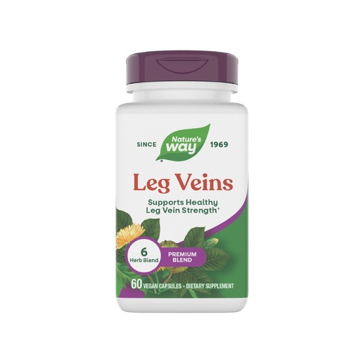 [BRSWIZYNPJ4BAAYZ] Nature's Way Leg Veins, Supports Healthy Leg Vein Strength*, 6-Herb Blend, Horse Chestnut Extract and Dandelion Supplement, Gluten Free, 60 Vegan Capsules (Packaging May Vary)