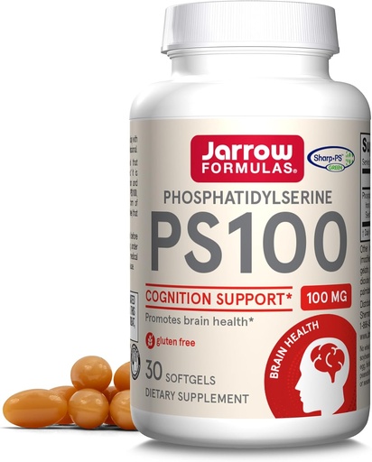 [BRSWIY32BQOBQETK] Fórmulas Jarrow PS100 Phosphatidylserine 100 mg, Suplemento dietético para la salud cerebral y el apoyo a la cognición, 30 Softgels, 10-30 Day Supply