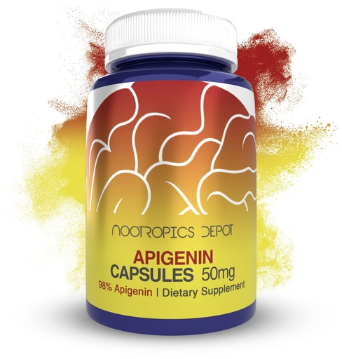 [BRSRMZQCBYIAY2Q3] Nootropics Depot Apigenin Capsules | 50mg | 180 Count | >98% Apigenin | Supports Relaxation, Joint Health, and NAD+ Levels