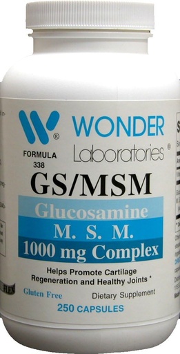 [BRSWIYQLBQDWYELA] Wonder Labs Glucosamine/MSM, Helps Promote Cartilage Regeneration and Healthy Joints - 250 Capsules