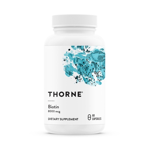 [BRSWG236AAHGCCYV] THORNE - Biotin - Vitamin B7 Supplement for Healthy Hair, Nails, Skin & Metabolism - Supports Nerve Health* - Third-Party Certified - Gluten, Dairy & Soy-Free - 60 Capsules