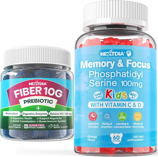 [BRSRA2YQAUARSD3J] Sugar Free Phosphatidylserine Gummies for Kids + Fiber Gummies for Adults