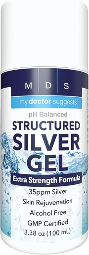 [BRSWIHYOA4IWA3TY] Structured Colloidal Silver Gel Extra Strength - Topical Cooling - pH Balanced 35ppm Structured Silver Provides Soothing Relief of Burns & Skin Irritations