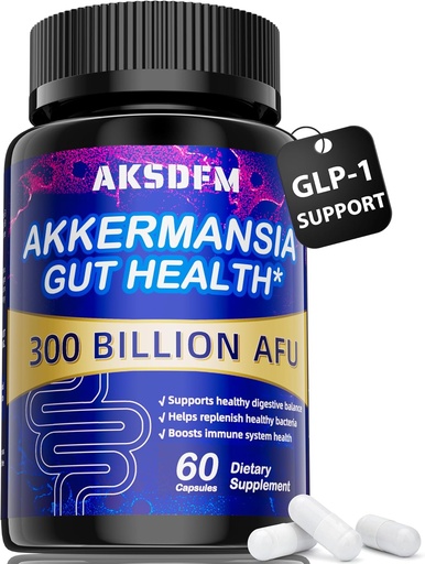 [BRSRAAT3AEBR4DT2] GLP-1 Təhsil - 300 milyard AFU Akkermansia Qadınlar və Kişilər üçün AFU Akkermansia Muciniphila, GLP-1 Production, Digestive, Gut, İmmunity, Gt Lining Function - 60 Count