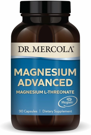 [BRSWKHD5BQJRS2L7] Dr. Mercola Magnézium Advanced - Supports Bone, Joint & Brain Health - Hozzájárul a nyugalmasabb alváshoz - Non-GMO, Gluten- Free & Soy- Free - 90 kapszula (30 adag)