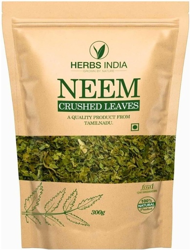 [BRSWYFAQAEOR6HQ7] Folhas de Neem esmagadas (não em pó), bom para fazer fresco Neem Leaf chá 300 gramas (10.6 Oz), Suplementos de ervas - ervas Índia