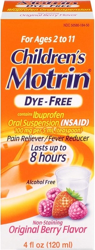 [BRSWKGD5CENBQCTA] Motrin Children's DyeFree Pain Reliever and Fever Reducer, 4 Fluid Ounce (5 Pack)