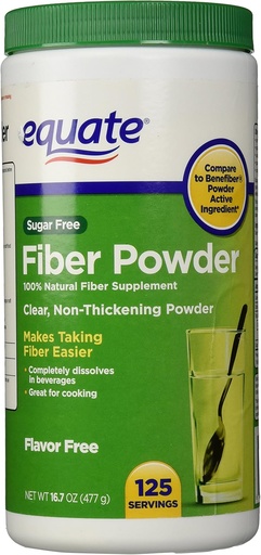 [BRSWIYDZAEPWMA3U] Equate Fiber Powder Clear Soluble - 125 Servings, 16.7 oz (1)