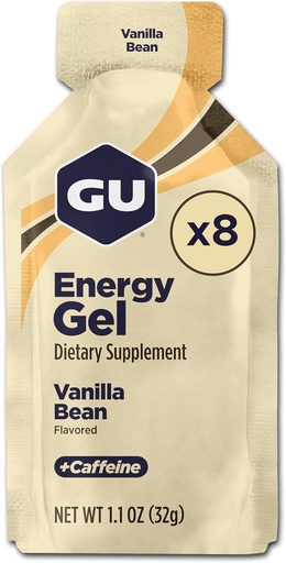 [BRSWIYQPBEMGCD3C] GU Energy Original Sports Nutrition Energy Gel, 8-Count, Vanilla Bean