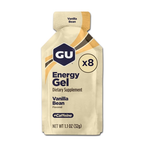 [BRSWIYQPBEMGCD3C] GU Energy Original Sports Nutrition Energy Gel, Vegan and Dairy-Free On-the-Go Energy for Any Workout, Vanilla Bean, 8-Count