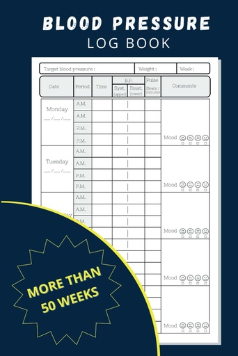 [BRSROBQYC4DRSDTD] Blood Pressure Log Book: Simple Daily tracker to Record and Monitor Blood Pressure at Home
