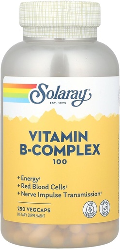 [BRSWIEDRDIMAM3TO] Solaray B Complex Supplement, 100mg, 250 Count
