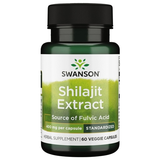 [BRSWIZT5AYFQGG3C] Swanson Shilajit Extract - Herbal Supplement Promoting Cell Growth Support - Natural Formula for Overall Wellness - (400 Milligrams 60 Veg Capsules)