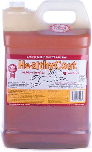 [BRSWIELRAIFQMFDY] HealthyCoat Feed Supplement for Horses: 2.5 Gallon. Skin, Coat, Body Condition, Performance, Allergies, Immune System, Hoof, Joint, Omega 3 & 6 Fatty Acids