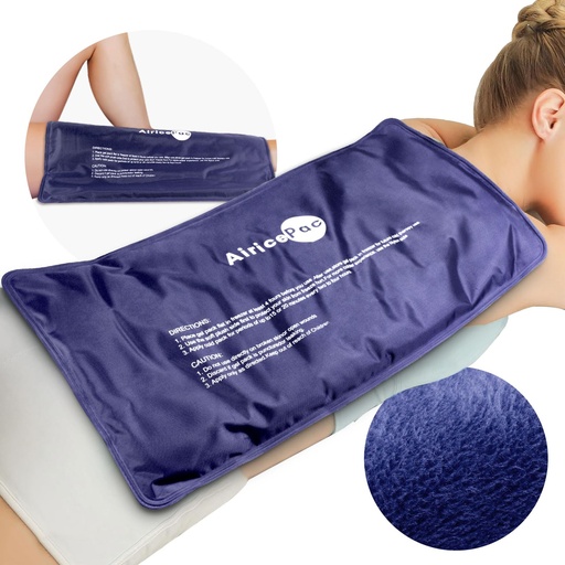 [BRSRAZQFBMPWK23G] AiricePac Extra Large Gel Flexible Back Ice Packs for Injuries Reusable, 11”x 20” Cold Pack Wrap for Knee Leg Neck Shoulder Hip Back Pain Relief, Cold Compress Therapy for Swelling, Bruises, Surgery