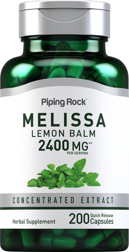 [BRSRMAALCABAGAL7] Piping Rock Lemon Balm Capsules | 200 Count | Lemon Balm Extract | Melissa Herbal Supplement | Non-GMO and Gluten Free
