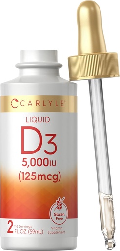 [BRSW2ZQHDMIBMHTA] Carlyle Liquid Vitamin D3 124; 5000 IU (125 mcg)