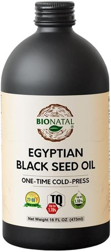 [BRSW2C3QBMMW2E3A] BioNatal Egypt Black Seed Oil – Cold pressed Nigella Sativa 生产黑色库明种子油,未精炼和无精炼,高TQ高达1.15% – 支持Immune系统,文摘和联合16oz Glass