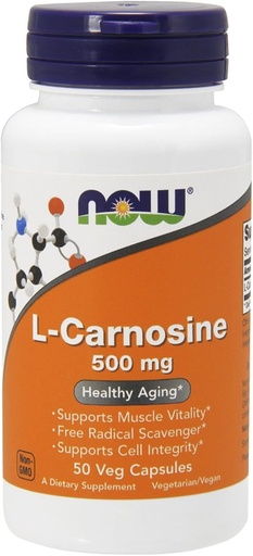 [BRSWIGT4OQIRYFDU] L-Carnosine 500mg - Vegetarian - Now Foods - 50 - VegCap