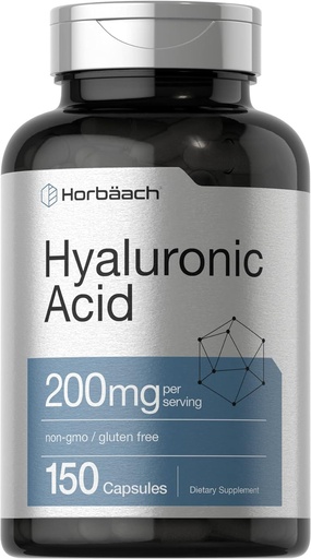 [BRSWGGQTOB7RAAIU] Horbäach Hyaluronic Acid Supplement | 200 mg | 150 Capsules | Non-GMO and Gluten Free Supplement